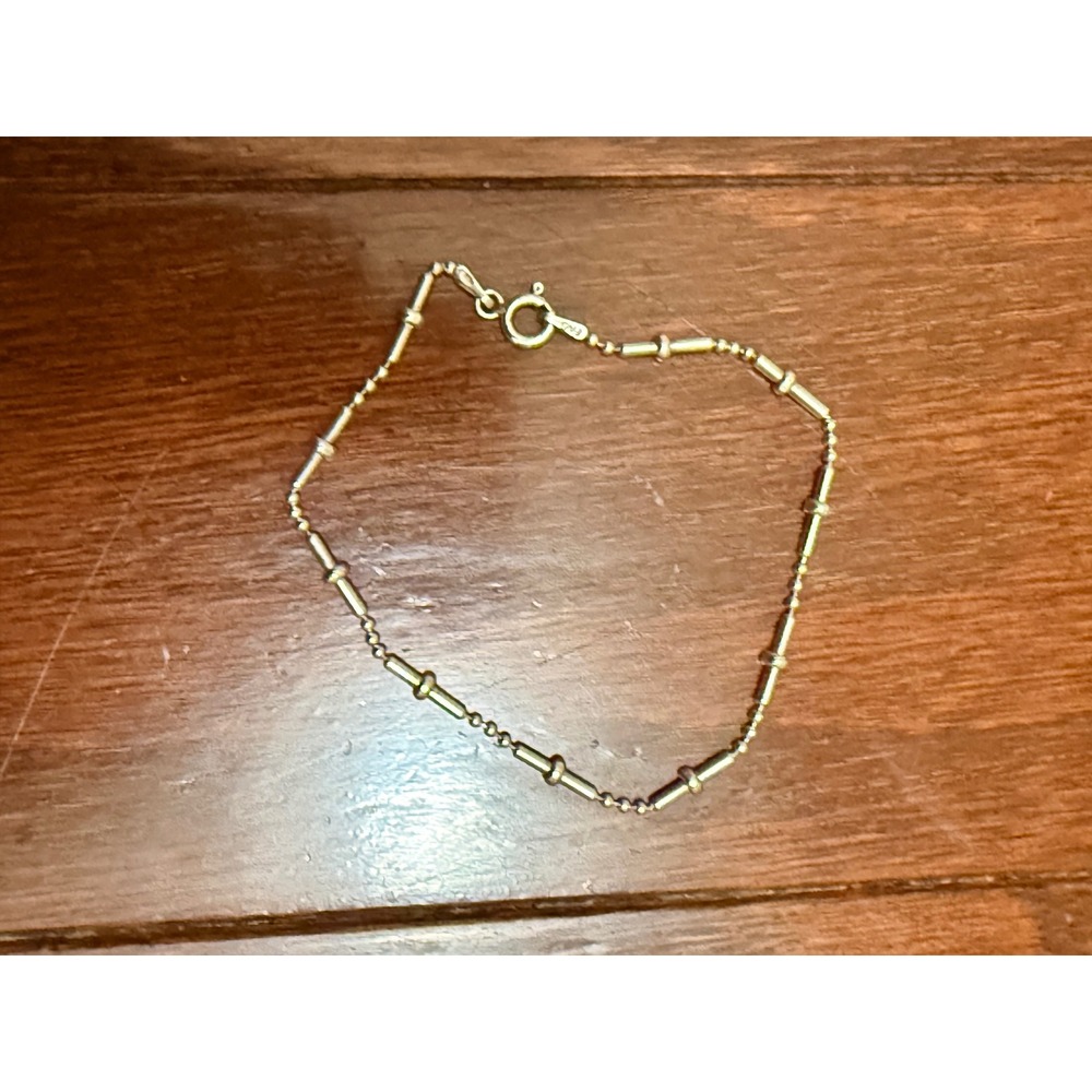 FAS Italy 925 Sterling‎ Silver Ball and Bar Station Bracelet Minimalist Womens